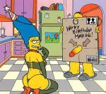  homer_simpson marge_simpson stockings tagme the_simpsons yellow_skin 