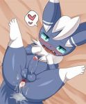 after_anal crying crying_with_eyes_open cum cum_inside lying_down male male_only meowstic penis pokemon spoken_heart tears yaoi