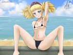  1girl bikini blonde_hair breasts hlokk_(shuumatsu_no_valkyrie) shuumatsu_no_valkyrie small_breasts swimsuit 