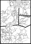  comic dragon furry gym horse max_dragon_(artist) monochrome muscle scalie 