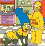 homer_simpson marge_simpson stockings tagme the_simpsons yellow_skin 