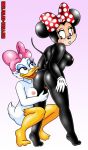  ass breasts butt daisy_duck disney furry gloves looking_back looking_down minnie_mouse nipple polka_dot smile 