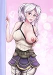 breasts breasts_out_of_clothes clothes clothing exposed_breast fire_emblem fire_emblem:_awakening heart heart-shaped_pupils high_resolution looking_at_viewer my_unit my_unit_(fire_emblem:_awakening) nipples one_breast_out_of_clothes reflet robin_(fire_emblem) robin_(fire_emblem)_(female) symbol-shaped_pupils tied_hair twin_tails white_hair yan_kodiac