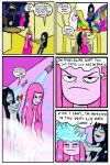  2_females adventure_time black_hair breasts bubble comic duo english_text female hair hand_on_head long_hair marceline nude pink_hair princess_bubblegum shower slide small_breasts speech_bubble standing text wet 