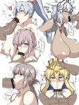  1girl 6girls artoria_pendragon_(lancer) ass big_ass big_breasts breasts character_request copyright_request fellatio male 
