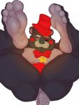  animatronic anthro ass balls barazoku barefoot black_body black_eyes black_nose bonicfan123 bow_tie bowtie bulge close-up clothing feet five_nights_at_freddy&#039;s five_nights_at_freddy&#039;s:_pizzeria_simulator freddy_(fnaf) fur furry gay half-closed_eyes hat headgear headwear lefty_(fnaf) looking_at_viewer lying machine male male_only mammal muscle muscular muscular_male nude on_back pecs presenting presenting_hindquarters raised_leg red_bowtie red_hat red_underwear robot simple_background smile solo solo_male thick_thighs top_hat underwear ursid video_games white_eyes yaoi 