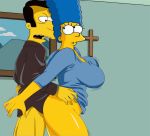  marge_simpson tagme the_simpsons timothy_lovejoy yellow_skin 
