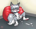 anthro balls bean_bag_chair cum ejaculation male masturbation penis twotails wolf young