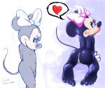  anthro ass bow cute disney double_nexus looking_at_viewer minnie_mouse nipples nude pussy rodent small_breasts smile tail 