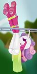  1girl ass boots clothed equestria_girls female female_only friendship_is_magic legs_up my_little_pony no_panties no_panties_under_skirt ohohokapi outdoor outside public_nudity pussy skirt skirt_lift solo sweetie_belle sweetie_belle_(mlp) 