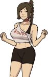  asian_female avatar:_the_last_airbender big_breasts braided_ponytail breasts casual casual_clothes choker cleavage fire_nation huge_breasts looking_at_viewer mrpotatoparty ty_lee 