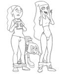  3girls bottomless cameltoe danny_phantom dbznoob_(artist) embarrassing goth long_hair panties pants_pull paulina prank pussy samantha_manson side-tie_panties skirt_pull smile stripped_by_other surprise thong valerie_gray 