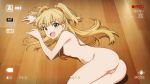  16:9_aspect_ratio 1_girl 1girl anus ass blonde camera_view female female_only floor high_resolution idolmaster long_hair looking_at_viewer lying no_nose nude nude_filter pussy small_breasts smile solo third-party_edit uncensored upscaled very_high_resolution waifu2x 