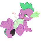  dragon friendship_is_magic male my_little_pony penis solo spike_(mlp) white_background 