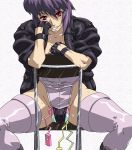  dildo_in_vagina eyebrows eyebrows_visible_through_hair ghost_in_the_shell happy legs lipstick motoko_kusanagi pussy thighhighs 