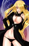  1girl blonde_hair breasts cynthia highres large_breasts long_hair oki_(4-heart) panties pokemon shirona_(pokemon) 