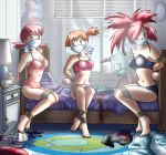  3girls akane_(pokemon) arm arms arms_behind_back art artist_request ash_ketchum ass asuna_(pokemon) babe bare_arms bare_legs bare_shoulders barefoot bed bikini bondage breasts brown_eyes carpet clothes_removed feet flannery full_body gag game_freak goldeen green_eyes gym_leader hair huge_breasts humans_of_pokemon indoors kanna_(pokemon) kasumi_(pokemon) legs long_hair lorelei low_twintails midriff misty_(pokemon) multiple_girls navel nintendo one-piece_swimsuit orange_hair pink_hair pokemon pokemon_(anime) pokemon_(game) pokemon_frlg pokemon_gsc pokemon_hgss pokemon_red_green_blue_&amp;_yellow pokemon_rgby pokemon_rse ponytail psyduck red_eyes red_hair room rope satoshi satoshi_(pokemon) short_hair side_ponytail sitting small_breasts strapless swimsuit tied_up togepi whitney window 