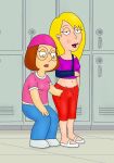  connie_d&#039;amico family_guy fingering glasses hand_in_panties hat meg_griffin tabbypurrfume yuri yuri 