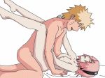  blonde_hair gif headband kunoichi missionary naruto naruto_uzumaki ninja nude pink_hair sakura_haruno sex 