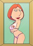  badbrains breasts family_guy lois_griffin milf nipples panties picture_frame smile tan_line thighs 