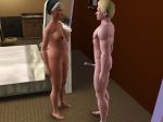  barefoot blonde_hair breasts erection female long_hair male mod nude penis simspictures the_sims 