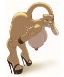  2010 bent_over big_breasts breasts cougar feline female gideon gideon_(artist) muscle muscular_female nala nipples presenting raised_tail shoes solo tail the_lion_king 