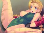  1boy 1girl areolae bare_shoulders blonde_hair blue_eyes blush braid breast_slip breasts cammy_white capcom censored erect_nipples fingerless_gloves gauntlets green_leotard highleg_leotard large_breasts legs leotard leotard_aside long_hair looking_away lying mosaic_censoring nipples on_back on_floor one_breast_out open_mouth penis pussy scar sex shaved skin_tight solo_focus spread_legs street_fighter tears thighs thong_leotard twin_braids vaginal yoko_juusuke 