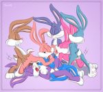 1girl anal babs_bunny brother_and_sister bunny buster_bunny dam_(artist) furry group_sex incest multiple_boys siblings tiny_toon_adventures vaginal