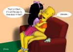  bart_simpson couch jessica_lovejoy jimmy_(artist) panties the_simpsons yellow_skin 