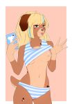  1girl 1girl begonia-z breasts catie_wuffle flashing furry nipples underwear 