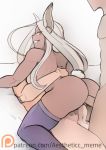  1_girl 1girl 2boys aestheticc-meme anal animal_ears ass bunny_ears bunny_girl bunny_tail dark-skinned_female dark_skin double_penetration high_resolution interracial large_ass looking_at_viewer looking_back male miruko_(my_hero_academia) multiple_boys my_hero_academia sex smile stockings superheroine tail thick_thighs thighs toned usagiyama_rumi vaginal 