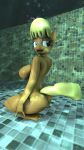 1girl 3d anthro ass big_breasts breasts daemont92 friendship_is_magic horse horse_tail looking_back ms._harshwhinny_(mlp) my_little_pony nipples nude orange_skin source_filmmaker tail underwater yellow_hair