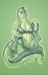  bbw bikini chubby crocodile essui essui_(artist) female looking_at_viewer plump reptile scalie skimpy solo tongue tongue_out towel 