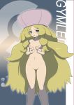  1girl bee-j1 blonde_hair blush breasts cattleya cattleya_(pokemon) collarbone elite_four female flat_chest green_eyes hat highres hips legs long_hair looking_at_viewer makoto_daikichi mound_of_venus navel nipples nude open_mouth outline pokemon pokemon_(game) pokemon_black_and_white pokemon_bw pussy small_breasts solo standing uncensored very_long_hair 