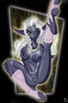 circlet drow goldfishvalhalla leg_warmer necklace piercing pointy_ears pussy solo spread_legs uncensored