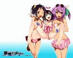 3girls isana_tachibana merry_nightmare multiple_girls panties_aside pussy yui_kounagi yumekui_merry
