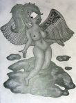  angel big_breasts black_and_white breasts futurama shaved turanga_leela 