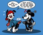  animaniacs cartoon crossover disney ekuhvielle fanart minnie_mouse wakko_warner 