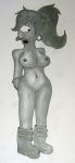  ass big_ass big_breasts black_and_white boots breasts futurama shaved turanga_leela wide_hips 