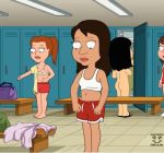  ass ass_licking brian_griffin cheerleader cheerleader_outfit dog family_guy funny gif girls guido_l locker_room multiple_girls nude panties patty_(family_guy) undressing undressing_another 