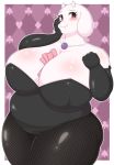  1girl alternate_costume big_breasts blush breasts cosplay huge_breasts impossible_clothes leotard milf toriel undertale 