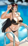  1girl big_breasts bikini black_hair boa_hancock breasts long_hair one_piece swimsuit 
