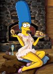  blue_hair donut marge_simpson playboy see-through the_simpsons yellow_skin 
