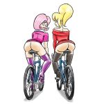  a_kind_of_magic artist_request ass bicycle blonde_hair boots bottomless bubble_butt earring lipstick looking_back milf miss_tinker mooning no_panties pink_hair ponytail short_hair smile wide_hips willow willow_(a_kind_of_magic) 