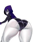  1girl ass big_ass breasts comic_book_character dc_comics eye_contact female_focus female_only kouy leotard looking_at_viewer looking_back purple_eyes purple_hair raven_(dc) shiny_skin solo_female solo_focus superheroine tagme teen teen_titans thick_thighs 