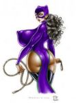  batman_(series) big_ass big_breasts black_hair breasts catwoman dc dc_comics huge_breasts long_hair purple_costume selina_kyle victor_rinaldi whip 