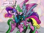  2_girls 2girls alicorn anal anal_penetration anal_sex ass changeling crying cutie_mark double_penetration female forced friendship_is_magic green_tentacles horn my_little_pony non-consensual nude pony princess_cadance queen_chrysalis rape sex standing tail tears tentacle tentacle_around_leg tentacle_rape tentacle_sex unwanted vaginal vaginal_penetration vaginal_sex wings 
