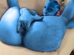  blue_skin fingering liara_t&#039;soni mass_effect solo 