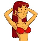  1girl armpits arms_up cartoon_network dc_comics female_only gfc_game gfc_studio grown-up_titans solo starfire teen_titans 