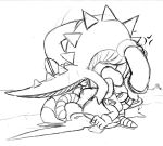  epilepticgerbil female furry hetero male marine_the_raccoon monochrome mounted penetration sega size_difference sketch sonic_(series) sonic_team spread_legs spreading vaginal vaginal_penetration vector_the_crocodile 